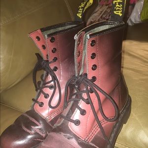 Vintage ombré pink/wine colored Dr. Martens